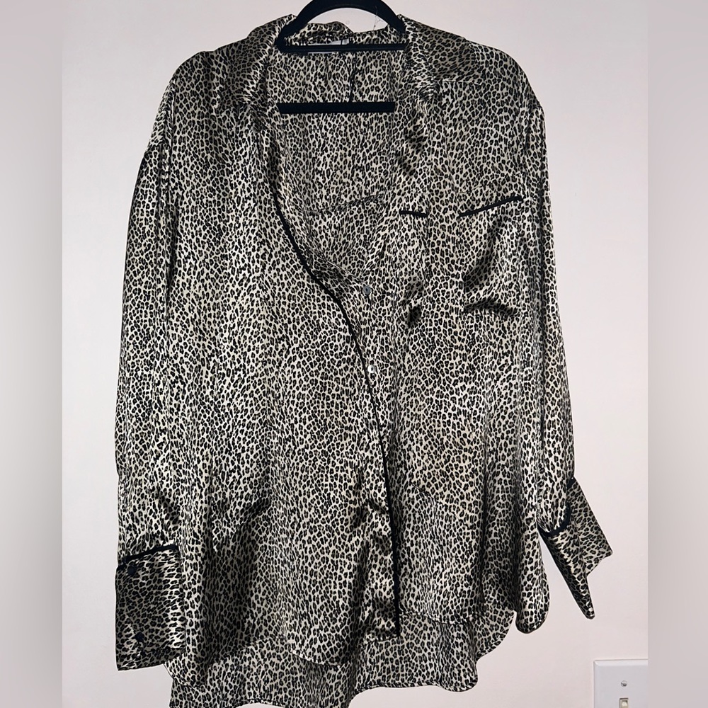 Zara Cheetah Button Down shirt
